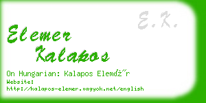 elemer kalapos business card